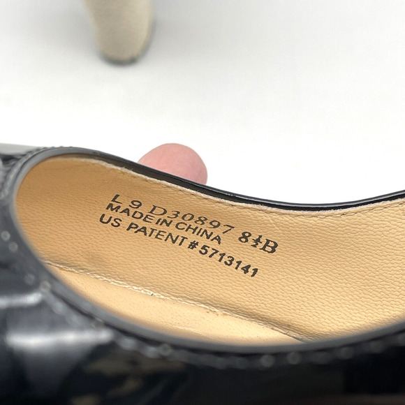 Cole Haan x NikeAir Black Patent Woven Platform Peep Toe Platform Heels 8.5B - Picture 11 of 16